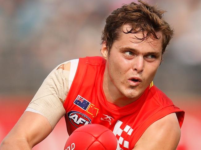 SHANGHAI, CHINA - MAY 14: Kade Kolodjashnij of the Suns in action during the 2017 AFL round 08 match between the Gold Coast Suns and Port Adelaide Power at Jiangwan Sports Stadium on May 14, 2017 in Shanghai, China. (Photo by Michael Willson/AFL Media/Getty Images)