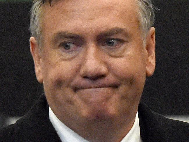 Eddie McGuire President of Collingwood Football club in the rooms after the loss.  2018 AFL Grand Final Collingwood v West Coast Eagles at the MCG.  Picture: Nicole Garmston