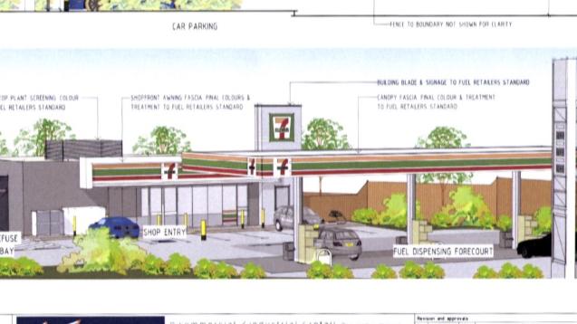 Plans for the Southside’s 7-Eleven service station.