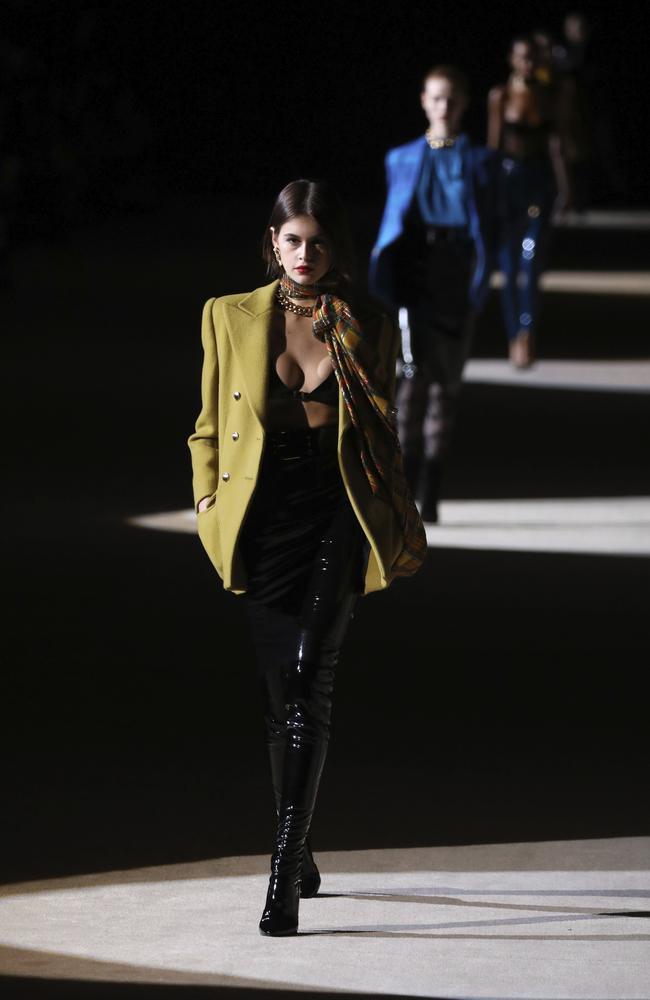 She was one of the drawcards of the Saint Laurent show. Picture: Vianney Le Caer/Invision/AP