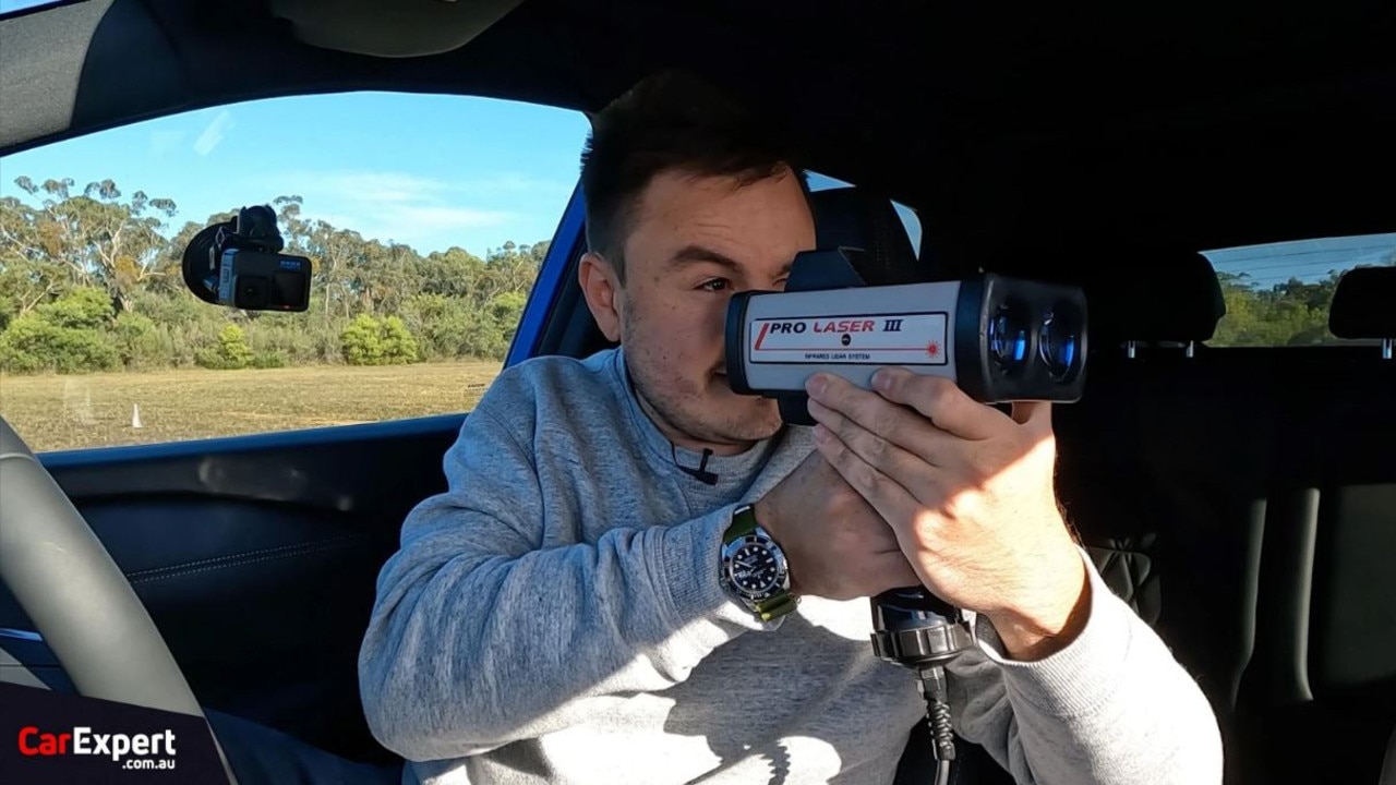 Car Expert used a pro laser reader to measure speeds. Picture: carexpert.com.au