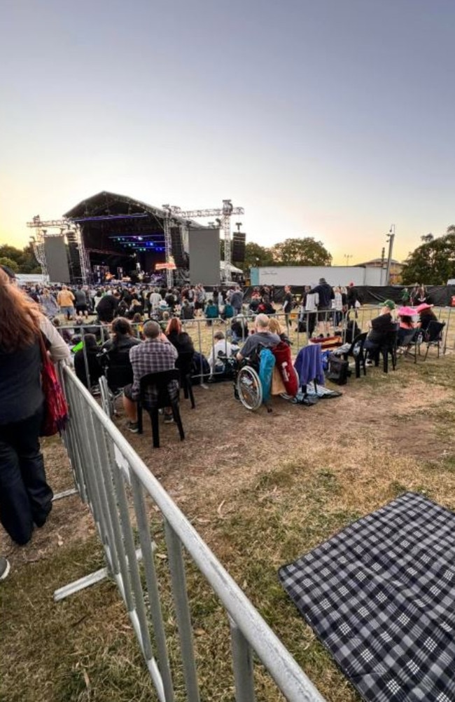 People in this area were fenced off from the rest of the crowd. Picture: Joel King / Facebook