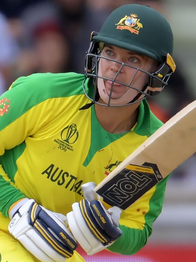 Alex Carey at the crease during Australia’s World Cup semi-final.