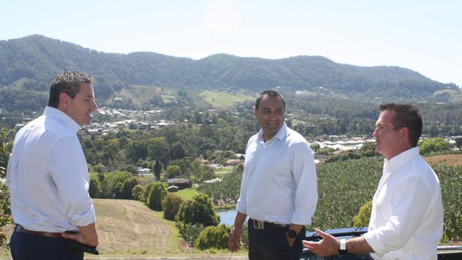 Federal Cowper MP Pat Conaghan, State MP Gurmesh Singh and NSW Minister for Regional Transport and Roads Paul Toole were also in Coffs Harbour today.