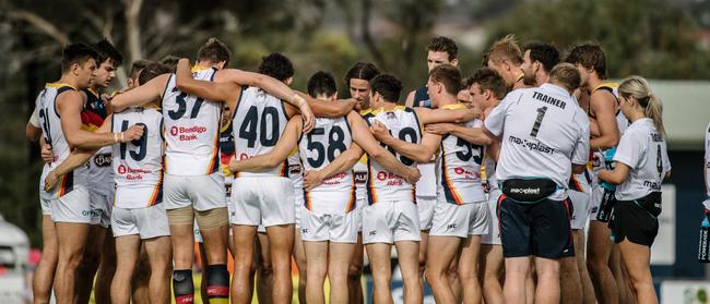 The Crows are a unified bunch under Heath Younie. Picture: Morgan Sette/AAP