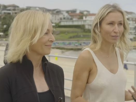 Liz Hayes with Jock Zonfrillo’s widow Lauren Fried. Picture: Supplied