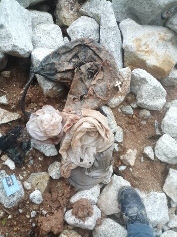 Rosary beads were found among the items on a Penang construction site. Picture: Supplied