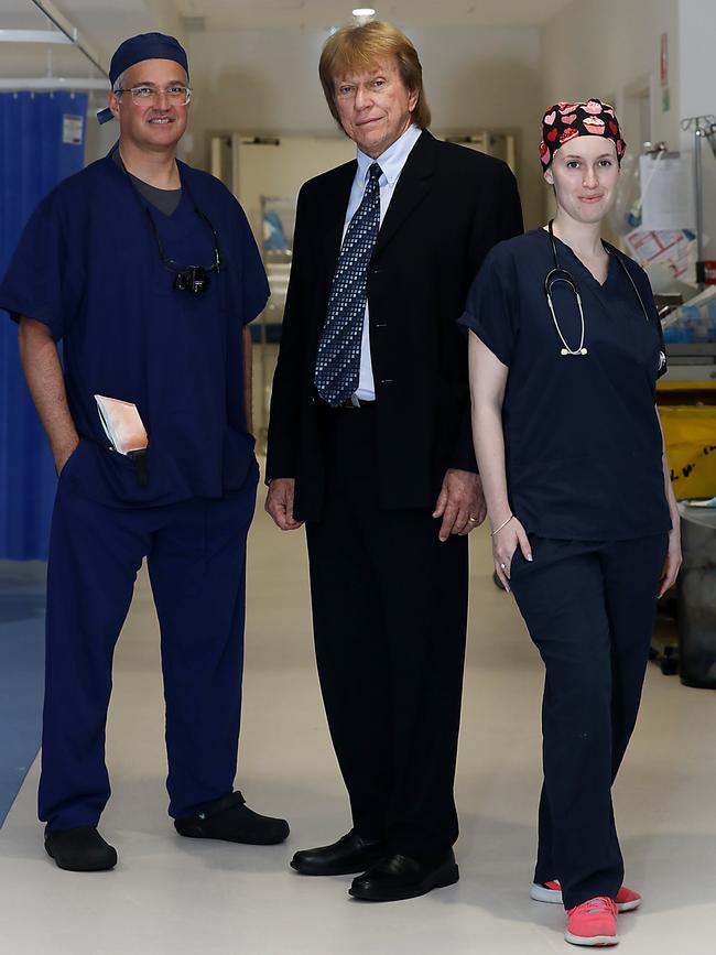 Members of East Sydney Private Hospital Medical staff Dr Larry Kalish, Founder and Director Peter Kalish, and senior Nurse Lizzie Costigan. The hospital is Medibank's first investment deal into a hospital. Pictire: Jane Dempster