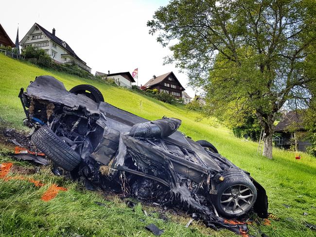 Richard Hammond escaped serious injury after his electric supercar crashed in Switzerland. Picture: AP