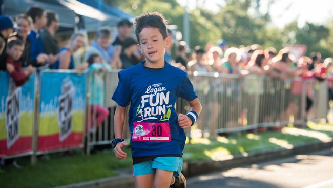 Keanu Korovulavula in the Griffith Sport Logan Fun Run.