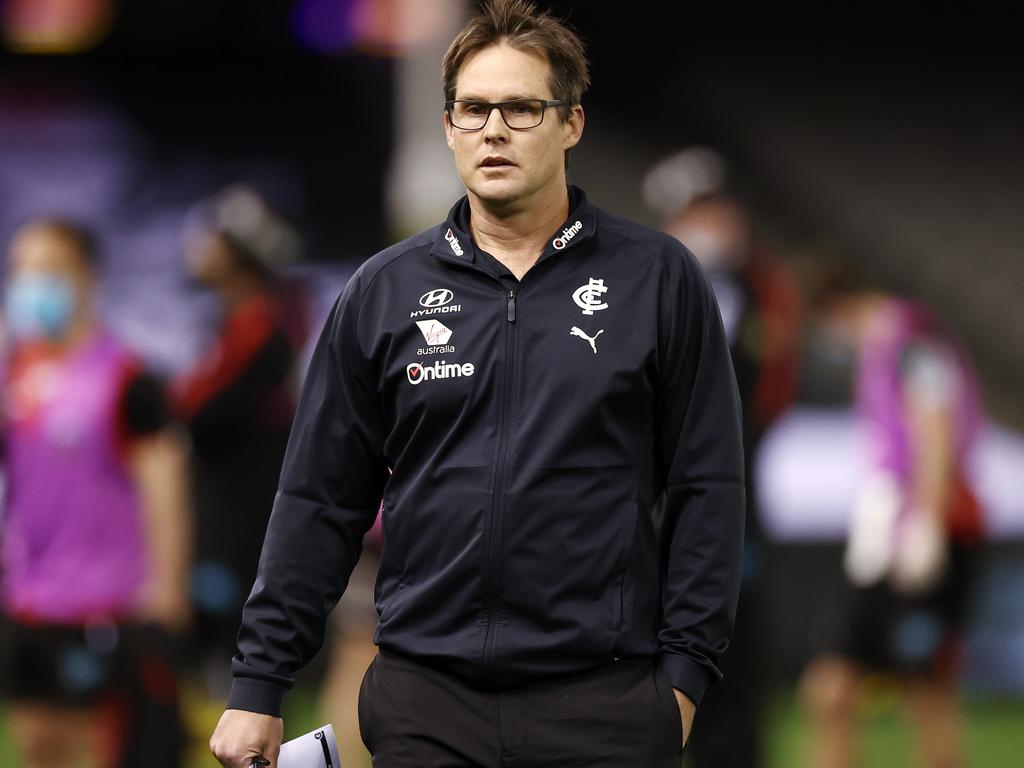 The coach was unimpressed with Carlton’s lack of support. Pic: Michael Klein