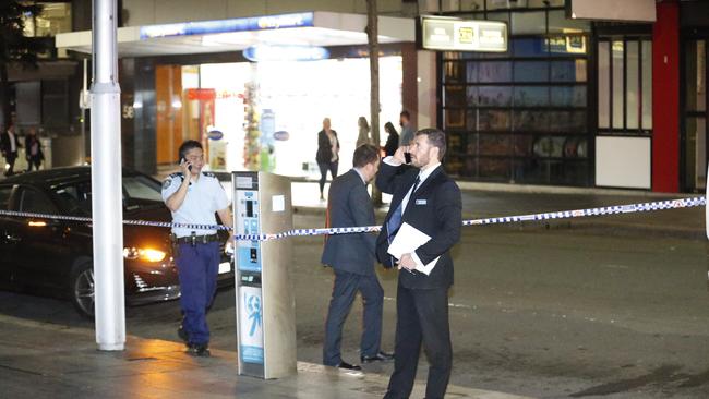 Two males presented to different Sydney hospitals with stab wounds after a suspected altercation on Pitt St. Picture: Steve Tyson