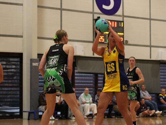HART Sapphire Series round 1 2024 (Ruby league) Darling Downs Panthers v Bond University Bull Sharks Netball