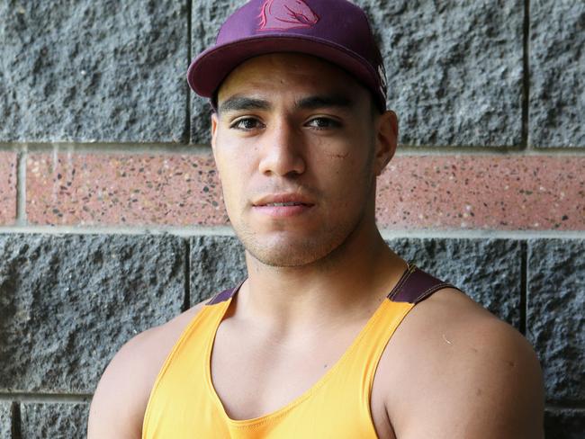 ***Hold for Weekend***Brisbane Broncos training at Red Hill. Joe Ofahengaue. Pic Jono Searle