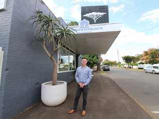 Drew Camm outside 21 Bridge St, Toowoomba. Picture: Contributed