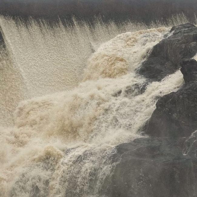 Wappa Dam overflowing on the Sunshine Coast after heavy rain. Photo: Mark Furler