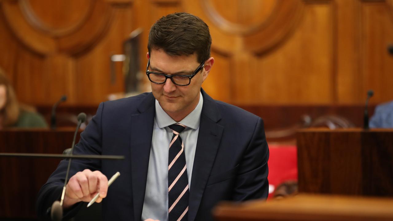 New MLC Bastian Seidel is sworn in the Tasmanian Legislative Council. Picture: Zak Simmonds