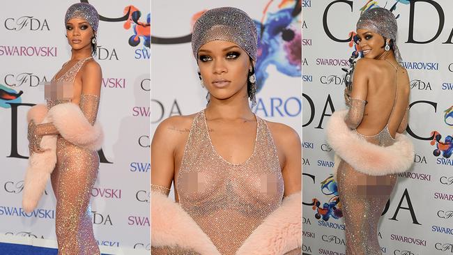 Rihanna walks the red carpet at the CFDA Fashion Awards. Picture: Getty