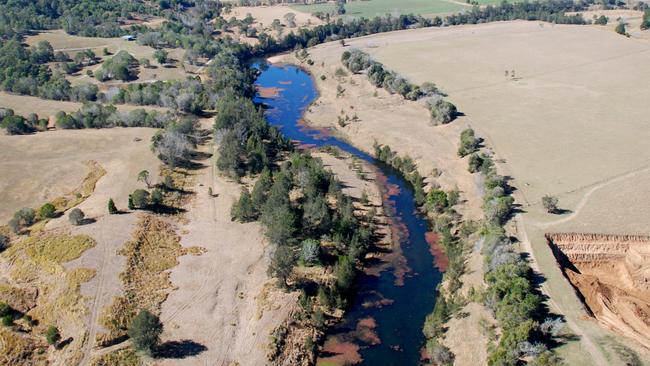 Site of the proposed dam wall for the Traveston crossing dam.