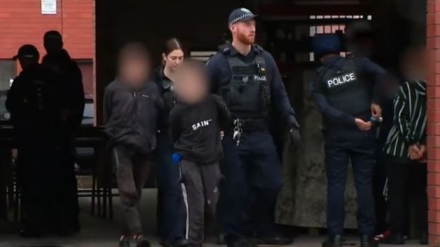 Six teenagers were arrested outside the Arndale Shopping Centre in June last year – two of whom were found with knives. Picture: 9News