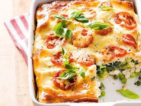 Spring vegetable lasagne.