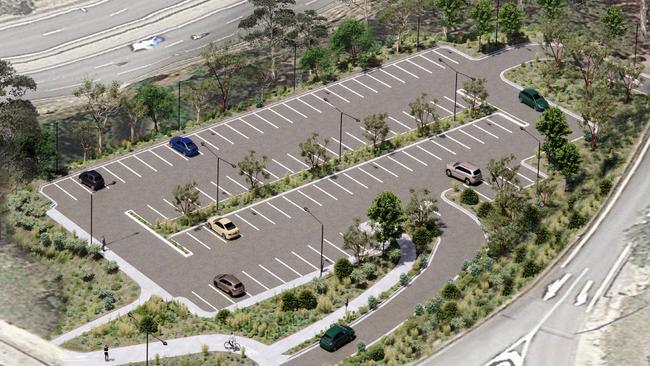 An artist impression of the new Crafers park n ride, which is finished.