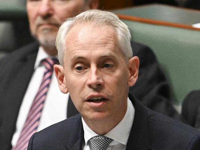 CANBERRA, AUSTRALIA, NewsWire Photos. FEBRUARY 14, 2024: Andrew Giles, Minister for Immigration, Citizenship, Migrant Services and Multicultural Affairs during Question Time at Parliament House in Canberra. Picture: NCA NewsWire / Martin Ollman