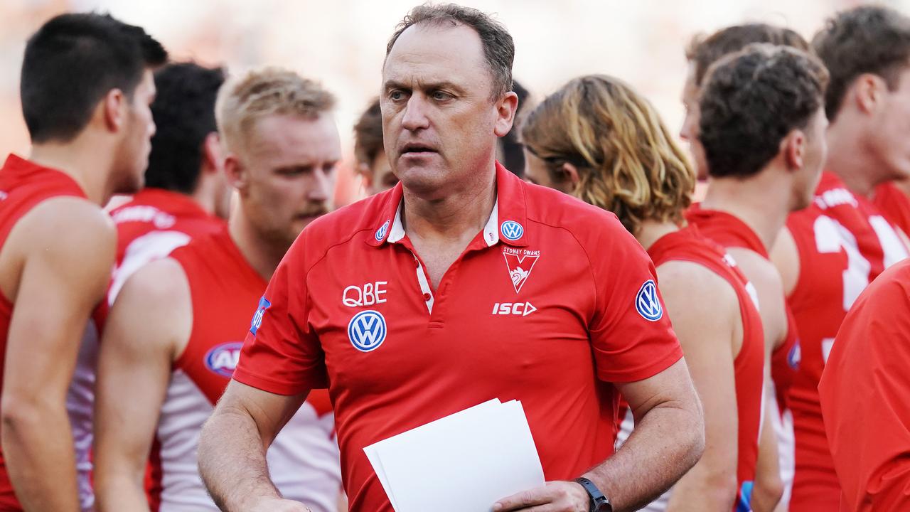 John Longmire during the game against Essendon last weekend.