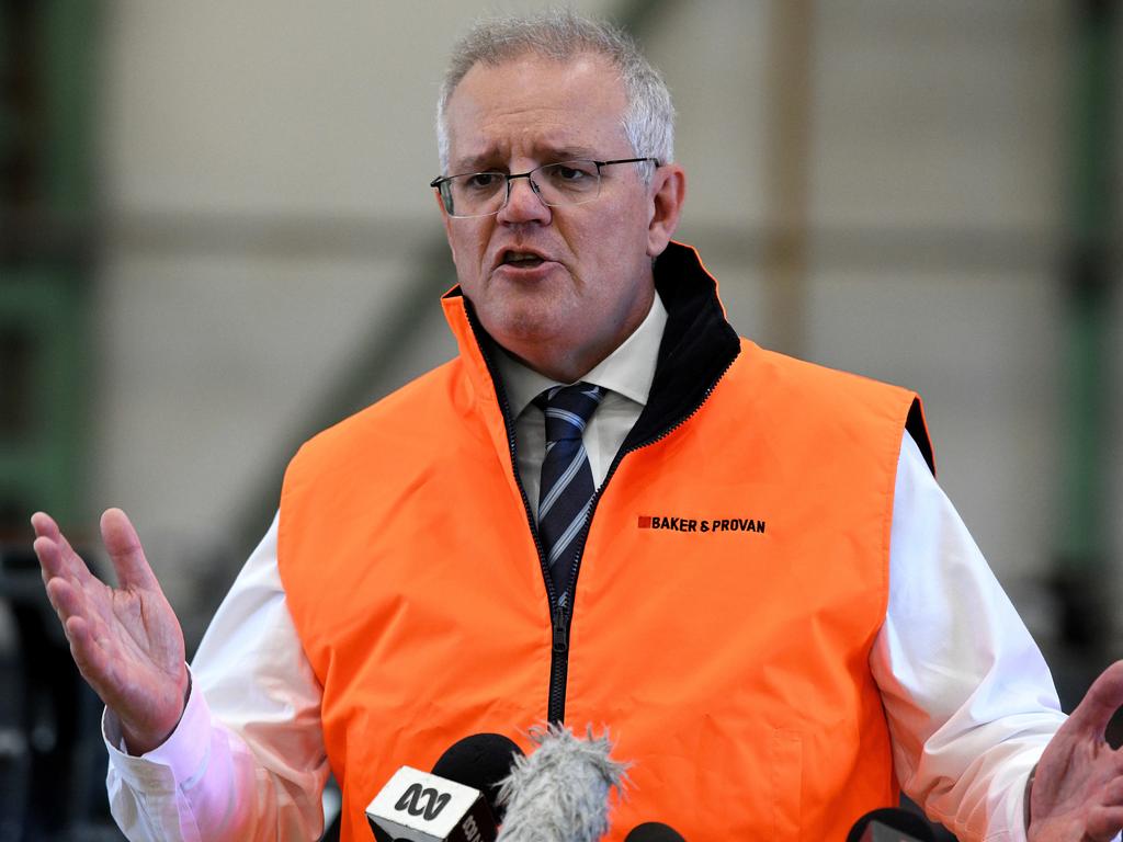 Scott Morrison said it was ‘fairly clear’ he was not the frontrunner to win the upcoming election as he toured the Western Sydney suburb of St Mary’s on Monday. Picture: NCA NewsWire/Bianca De Marchi