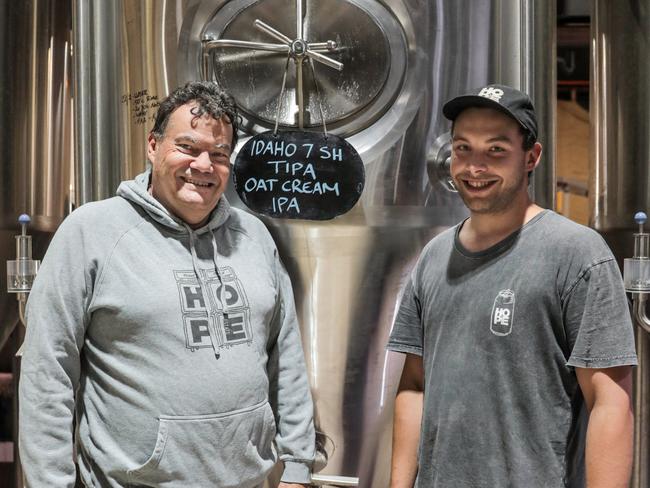 Hope Brewery owner Michael Hope and brewer Henry Harman.