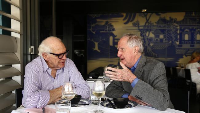 Lunch with Leo. L to R: Leo Schofield lunches with famed architect Dr Philip Cox AO at China Doll in Woolloomooloo. Picture: John Appleyard.