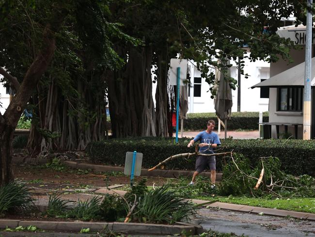 Townsville locals woke early to inspect the damage along The Strand left from TC Kirrily that hit overnight. Pics Adam Head