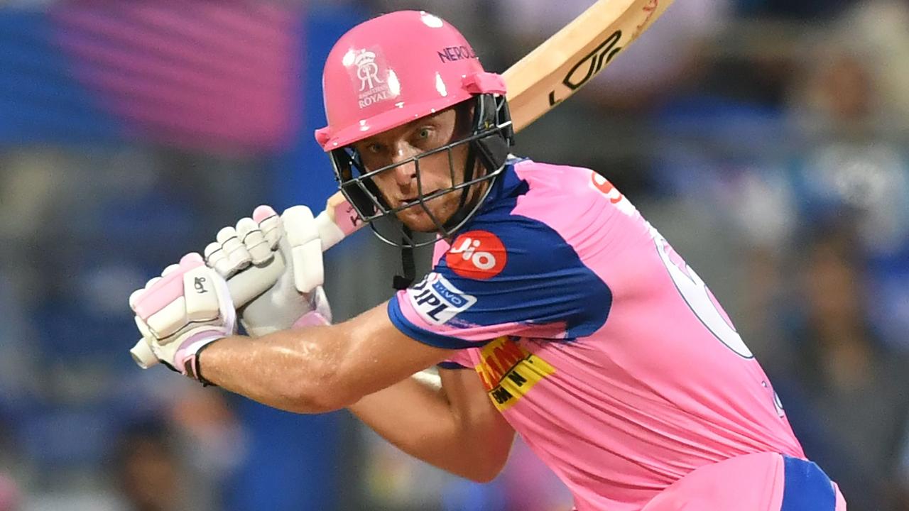 Rajasthan Royals batsman Jos Buttler hit his maiden Twenty20 century. (Photo by PUNIT PARANJPE / AFP)