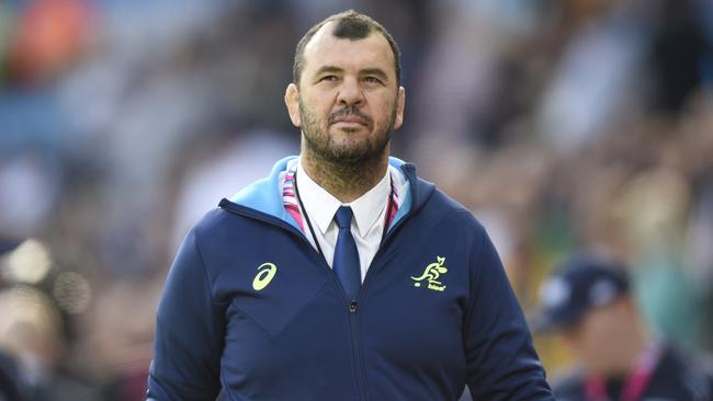 Australia's head coach Michael Cheika arrives ahead of the Pool A match of the 2015 Rugby World Cup between Australia and Uruguay at Villa Park in Birmingham, north England on September 27, 2015. AFP PHOTO / MARTIN BUREAU RESTRICTED TO EDITORIAL USE, NO USE IN LIVE MATCH TRACKING SERVICES, TO BE USED AS NON-SEQUENTIAL STILLS