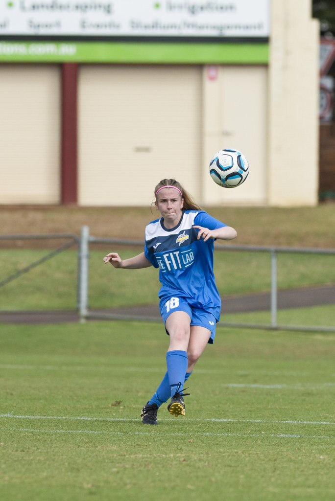 Rosie Peek for South West Queensland Thunder against Western Pride in NPLW Queensland round three football at Clive Berghofer Stadium, Saturday, March 2, 2019. Picture: Kevin Farmer