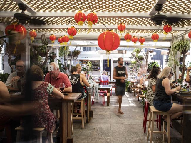 Taste review -  Rice Boi at The Wharf Mooloolaba. Dish: BBQ ocean trout in banana leaf. Pic Mark Cranitch.