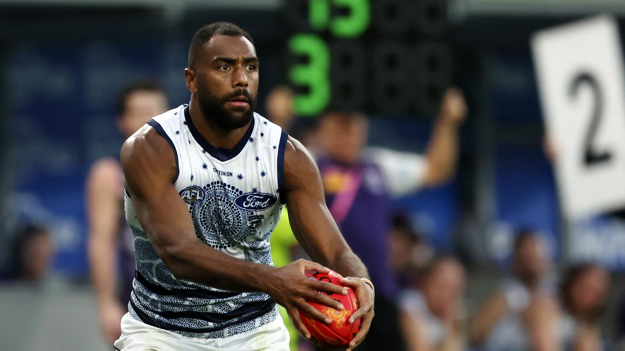Geelong are playing hardball on a trade for Esava Ratugolea. (Photo by Will Russell/AFL Photos via Getty Images)