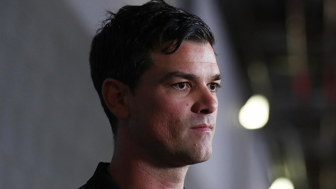 GOLD COAST, AUSTRALIA - AUGUST 11: Panters coach Cameron Ciraldo speaks to media after the round 22 NRL match between the Gold Coast Titans and the Penrith Panthers at Cbus Super Stadium on August 11, 2018 in Gold Coast, Australia. (Photo by Chris Hyde/Getty Images)