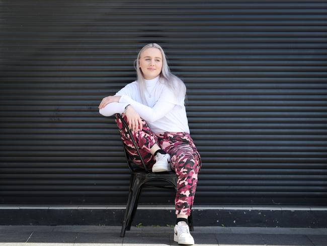 Skye Harvey was virtually homeless for two years couch surfing until she was put on the Premier's Youth Initiative program which turned her life around. Photo: Sue Graham