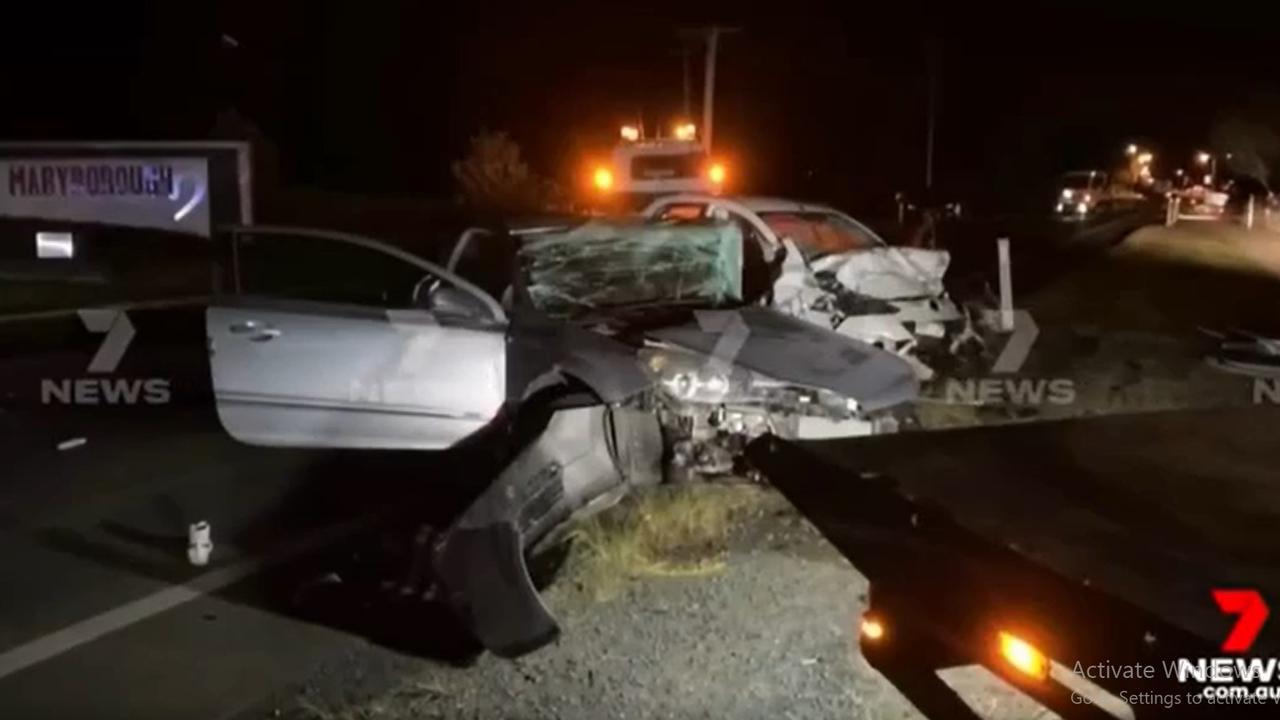 A horrific car crash on Sunday night in Maryborough killed three women and left a fourth in critical condition. Picture: 7 News.