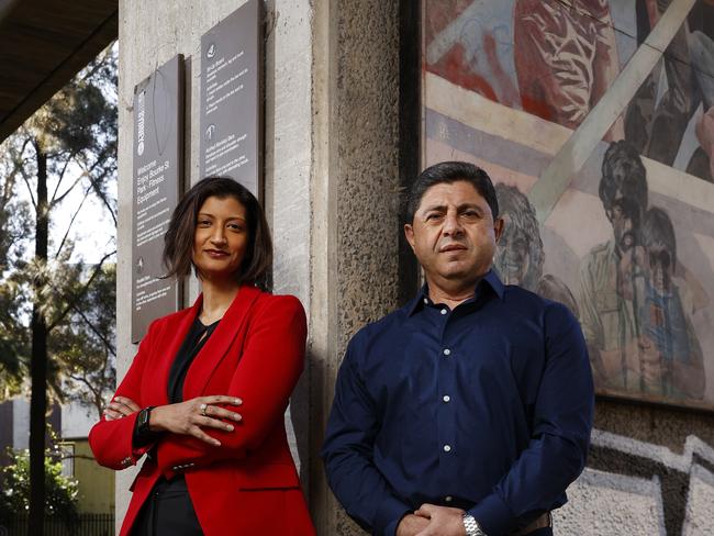 Ray Dib, MyBond CEO and Anne Harris Managing Director, Pfizer Australia &amp; New Zealand at Bourke Street Park in Woolloomooloo. Picture: Jonathan Ng