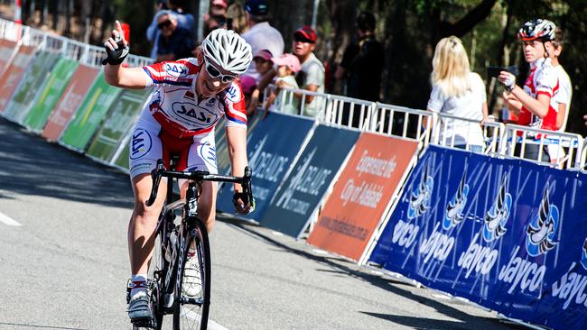 South Australia's Jessica Mundy wins stage for of the 2014 National Road Series Stage. 