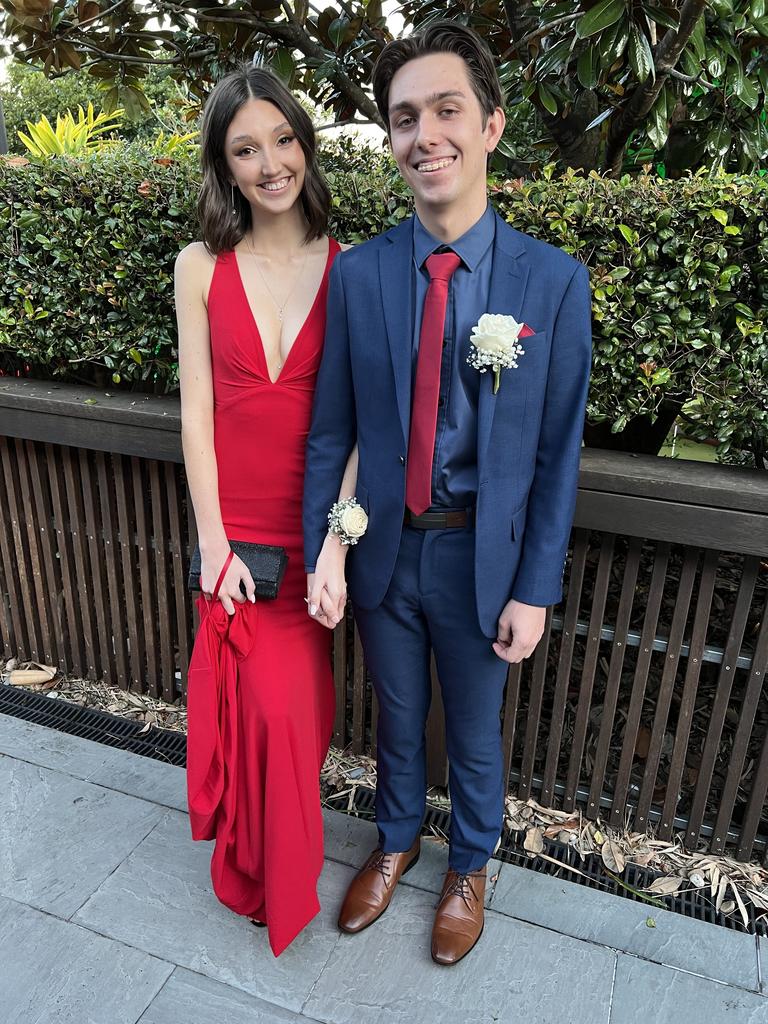 Shaylea Bradford and Dyland Smith attended the 2022 Chisholm Catholic College year 12 formal at Victoria Park Marquee.