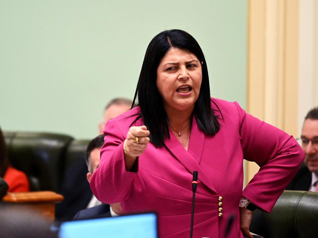 Queensland Education Minister Grace Grace speaks during Question Time at Parliament House in Brisbane. Picture: Dan Peled