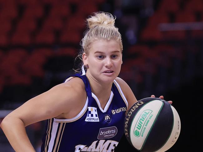 Star Sydney Flames guard Shyla Heal, the daughter of NBL and Boomers legend Shane Heal, is one of the WNBL’s marquee attractions. Photo: Mark Evans/Getty Images