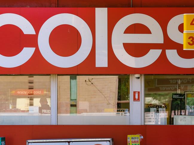 NT Police at the scene of an attempted hold up at Casuarina Coles Express Service Station Picture: Glenn Campbell