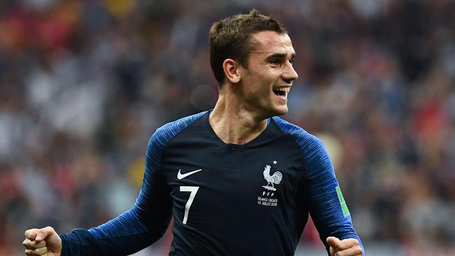 France forward Antoine Griezmann celebrates victory. Photo: AFP