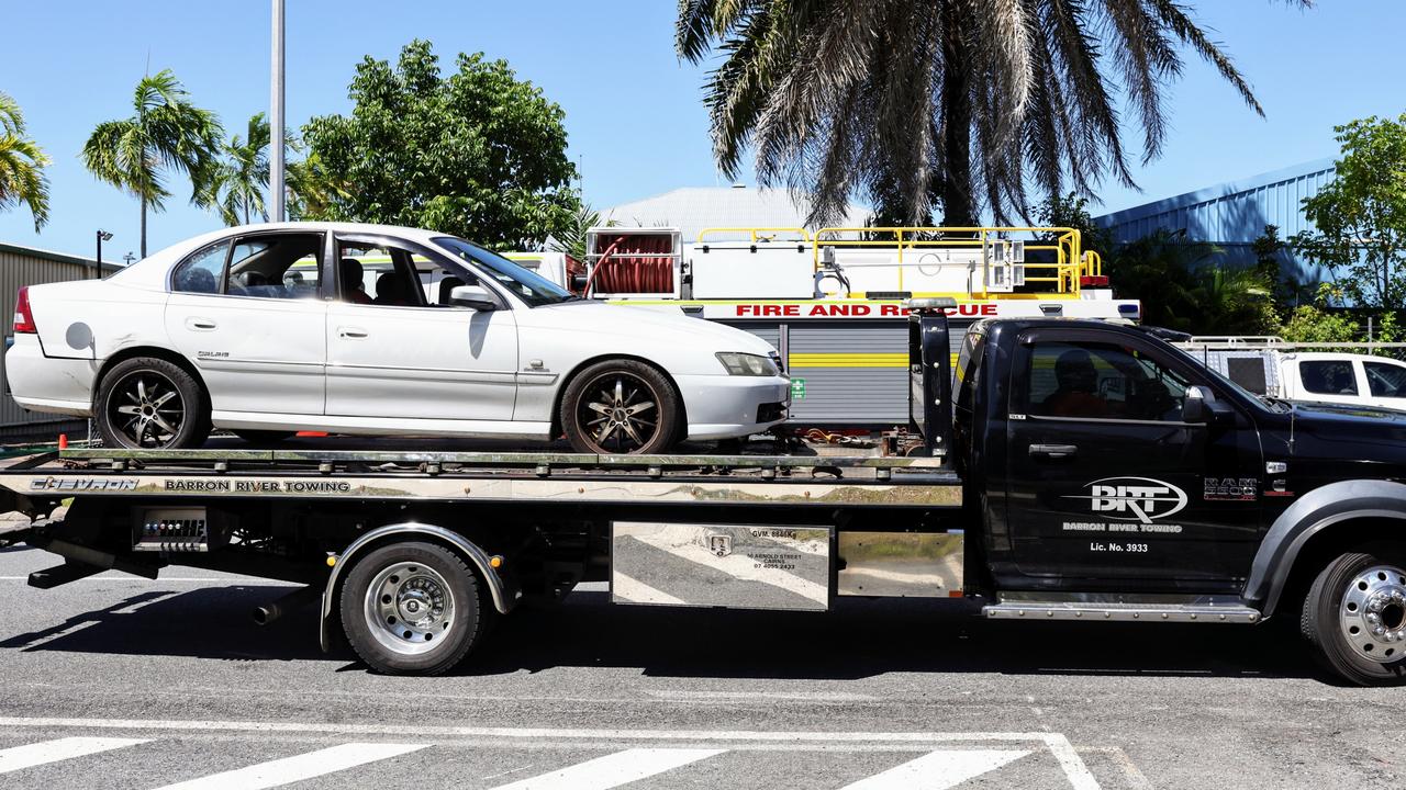 The car has been removed from the Hinterland Aviation carpark. Picture: Brendan Radke