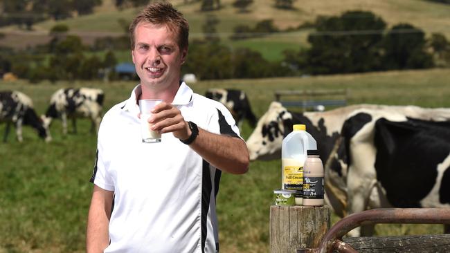 Here’s cheers: Fleurieu Milk Co general manager Nick Hutchinson samples a glass from a dairy farm near their Myponga plant, where milk is bottled under the company’s own brands. Picture: Naomi Jellicoe