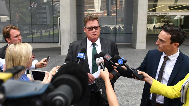 Cole Miller's father Steven speaks to the media outside the Supreme Court in Brisbane today. Picture: Dan Peled/AAP